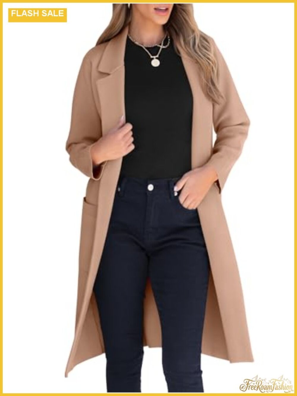 Oversized Notch Lapel Open Front Cardigan Sweater Blazer